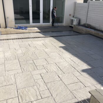 2 Tier Belvedere Slabbed Patio and Walling in Carrickmines, Dublin